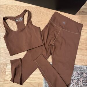 Tentree Brown Sports Bra and Leggings Set, size XS